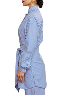 Blue Bar Skirt Set