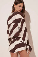 Zebra print shorts sæt