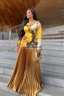 Vestido Maxi Plisado Aurora