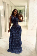 Vestido Maxi Plissado Adinkra