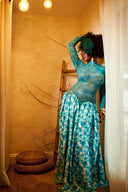 Vestido Maxi Formal de Arte Abstracto