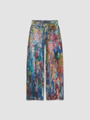Multicolor Schilder-Print Jeans