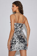 Robe courte Erica à sequins et chaîne métallique