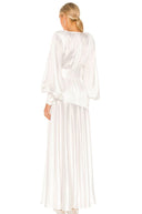 Phoebe V-Ausschnitt Maxikleid mit Gürtel und Schlitz