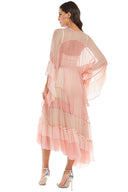 Vestito midi maxi sfumato rosa in rete Katie