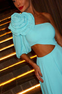Lea Midikleid mit Blumenmuster und Cut-out