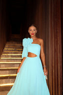 Lea Midikleid mit Blumenmuster und Cut-out