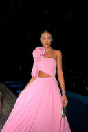 Lea Midikleid mit Blumenmuster und Cut-out