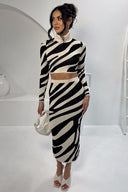 Completo in maglia con stampa zebra Lena