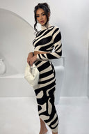 Completo in maglia con stampa zebra Lena