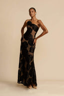 Vestido Maxi Floral Lindsay com Um Ombro Só