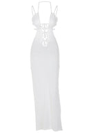 Vestido maxi Megan de punto con calados