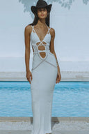Vestido maxi Megan de punto con calados
