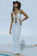 Vestido maxi Megan de punto con calados