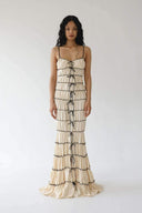 Melissa Maxikleid mit Rüschen und Tunnelzug