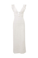 Muriel Strick-Maxikleid mit Rüschen und Cutouts