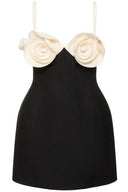 Robe courte en crêpe Myrna Flower