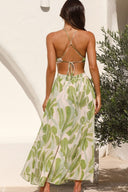 Abito midi Olivia floreale con ritagli