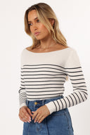 Kiersten strik top - hvid sort