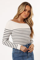 Kiersten strik top - hvid sort