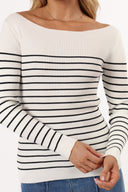 Kiersten strik top - hvid sort