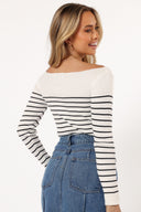 Kiersten strik top - hvid sort