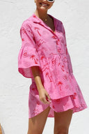 Vestito corto ampio stile etnico con camicia