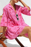 Vestito corto ampio stile etnico con camicia