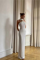 Sexy Schulterfreies langes Abend-Maxikleid
