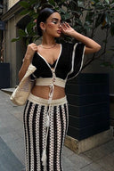 Completo a righe traforato Sibyl in maglia