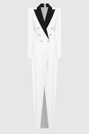 Silas barevné blokované tuxedo maxi sako šaty
