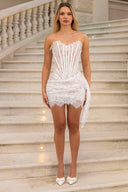 Vestido Mini Corpete de Renda Sem Alças Venus