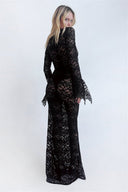 Robe longue sirène en dentelle transparente Virginia