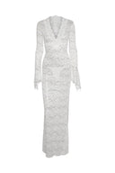 Robe longue sirène en dentelle transparente Virginia