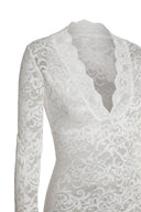 Robe longue sirène en dentelle transparente Virginia