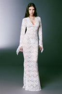 Robe longue sirène en dentelle transparente Virginia