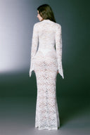 Robe longue sirène en dentelle transparente Virginia