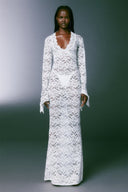 Robe longue sirène en dentelle transparente Virginia