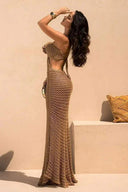 שמלת מקסי סרוגה עם רצועת צוואר Yedda Halterneck